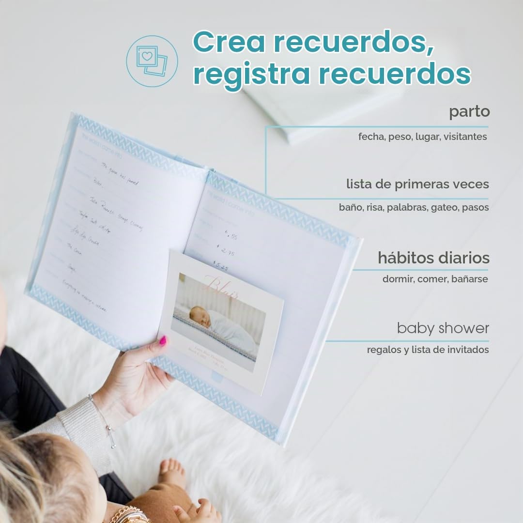 Pearhead Libro de recuerdos del bebé - primeros 5 años, diario de h...