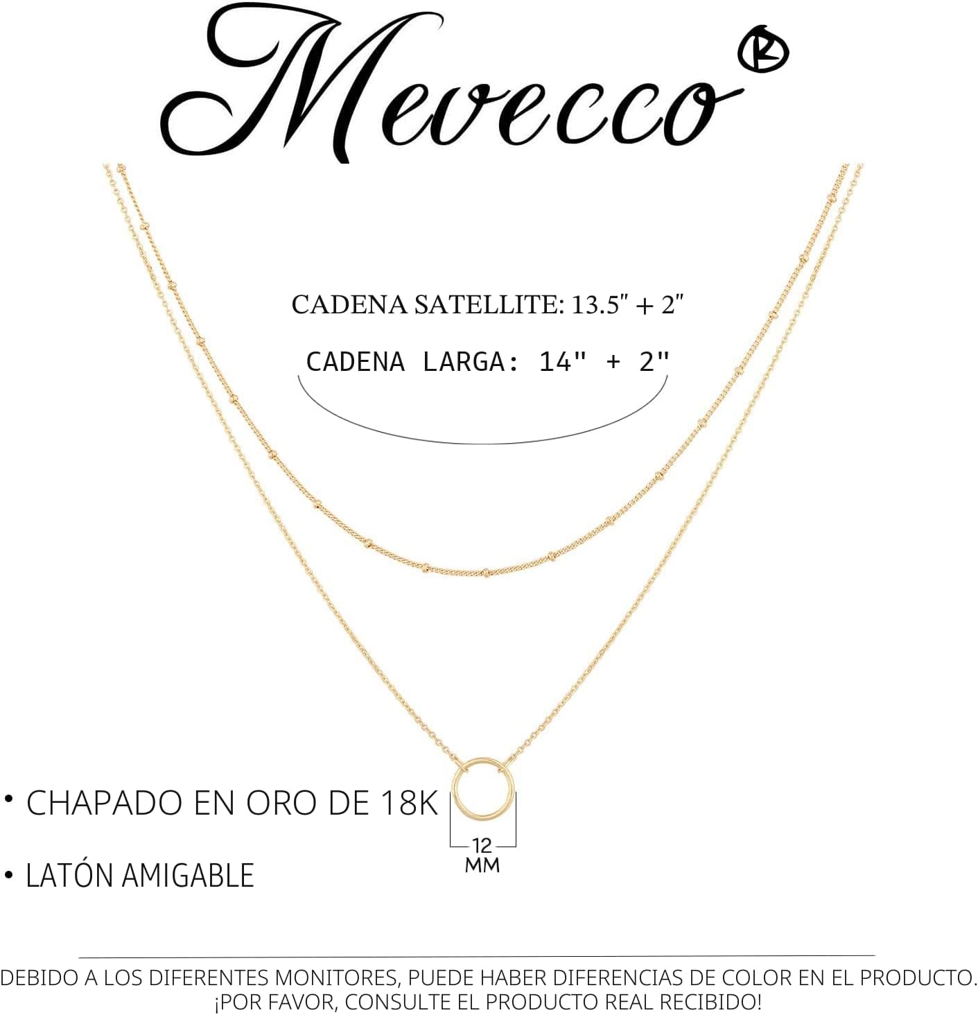 MEVECCO - Collar escalonado con dije de corazón, hecho a mano, chap...