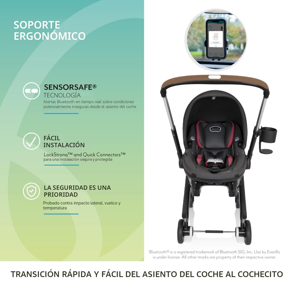 Evenflo Shyft DualRide Silla de coche y cochecito para bebé Combo c...