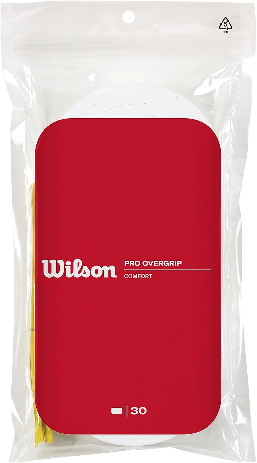 Wilson Pro Overgrip (paquete de 30), color blanco