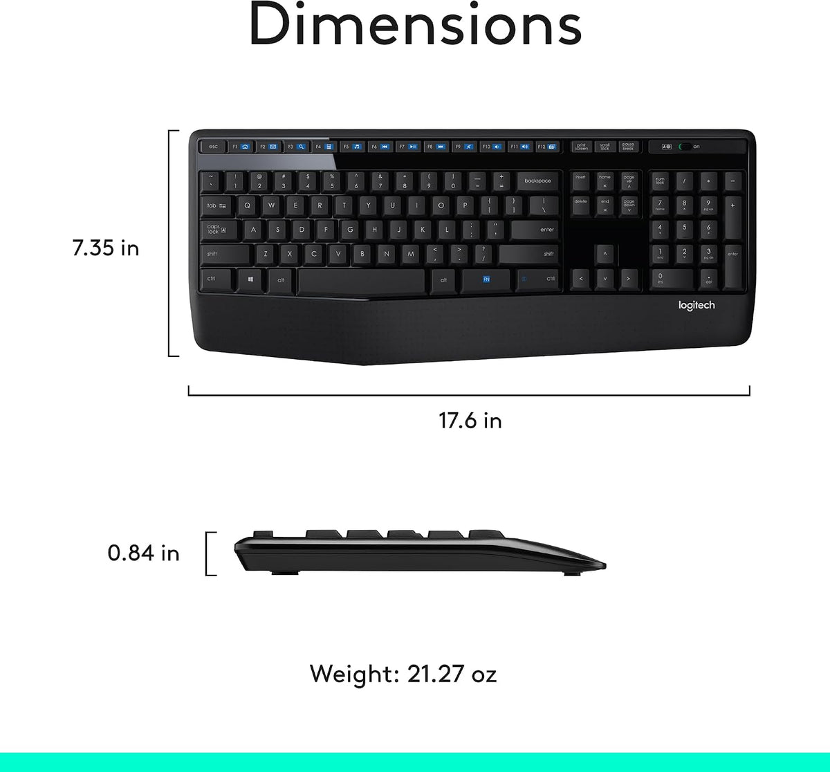 Logitech MK345 Combo de teclado y mouse inalámbricos de tamaño comp...