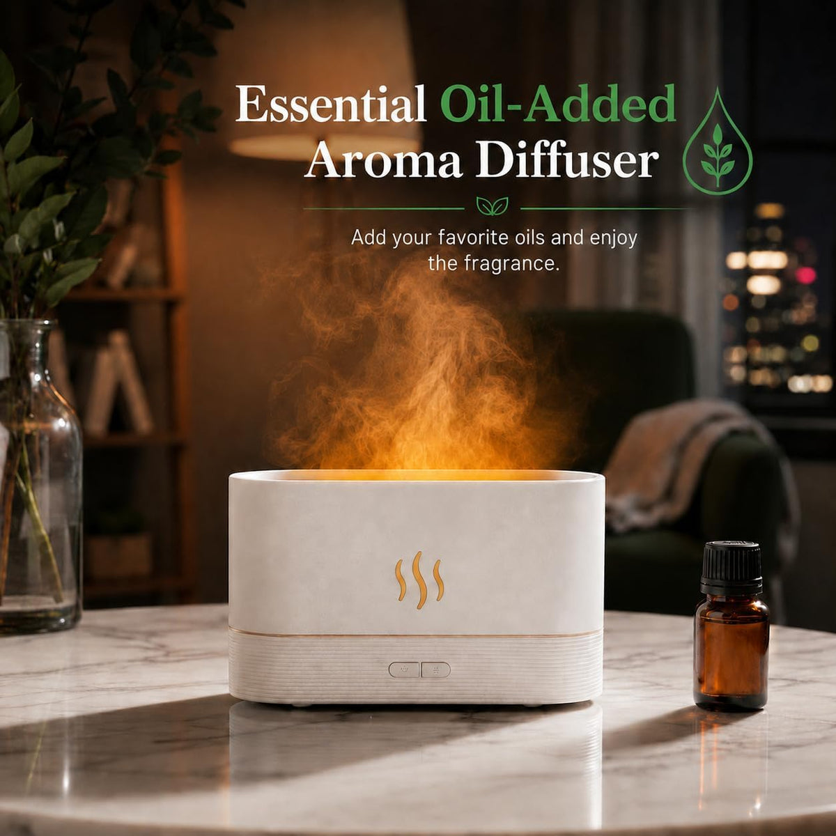 Difusor de Aire en Forma de Llama Humidificador, Difusor de Aroma M...