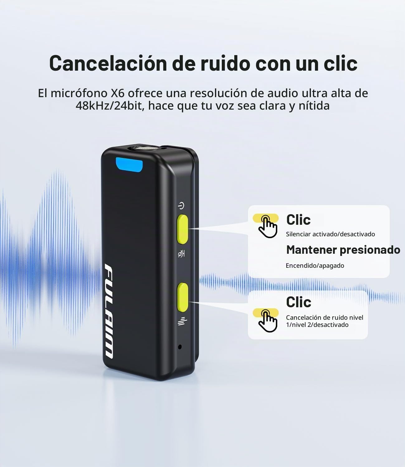 FULAIM Micrófonos Lavalier inalámbricos X6 Pro con 4 transmisores |...