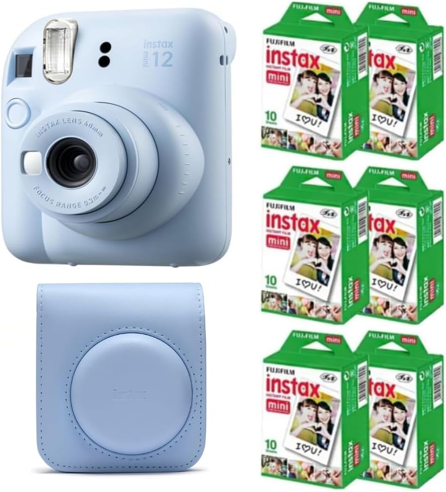 Fujifilm Cámara Instax Mini 12 de película instantánea (azul pastel...