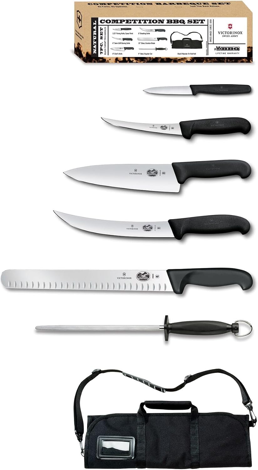 Juego de 7 piezas de cuchillos para barbacoa Victorinox, con mangos...