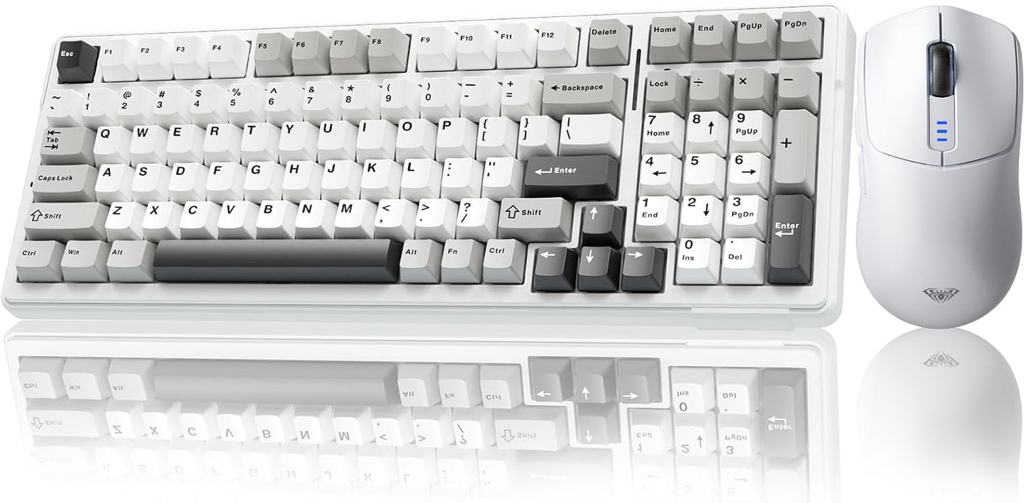 AULA Combo de teclado y mouse inalámbricos, teclados mecánicos para...
