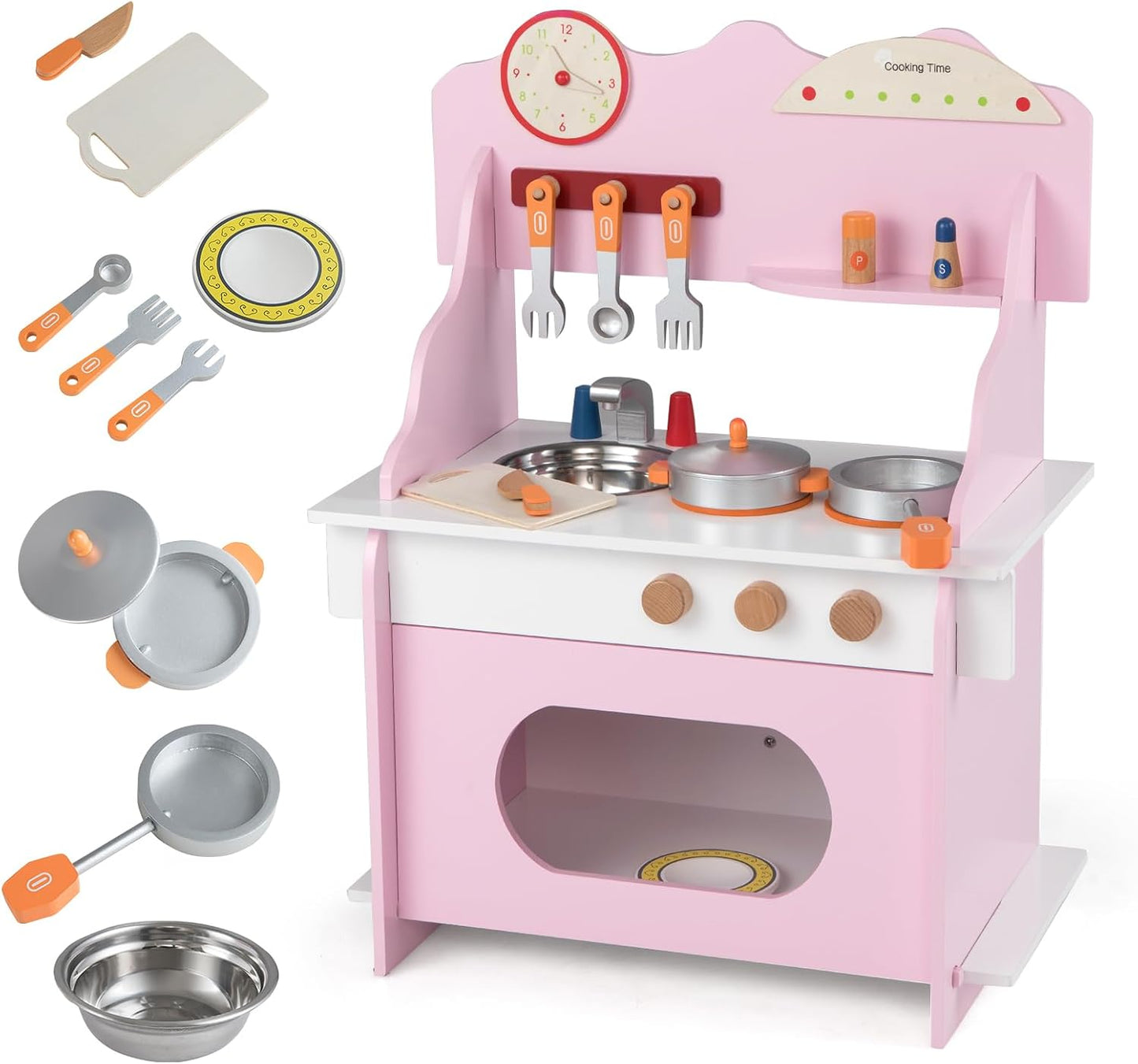HONEY JOY Juego de cocina para niños pequeños, juego de cocina de m...