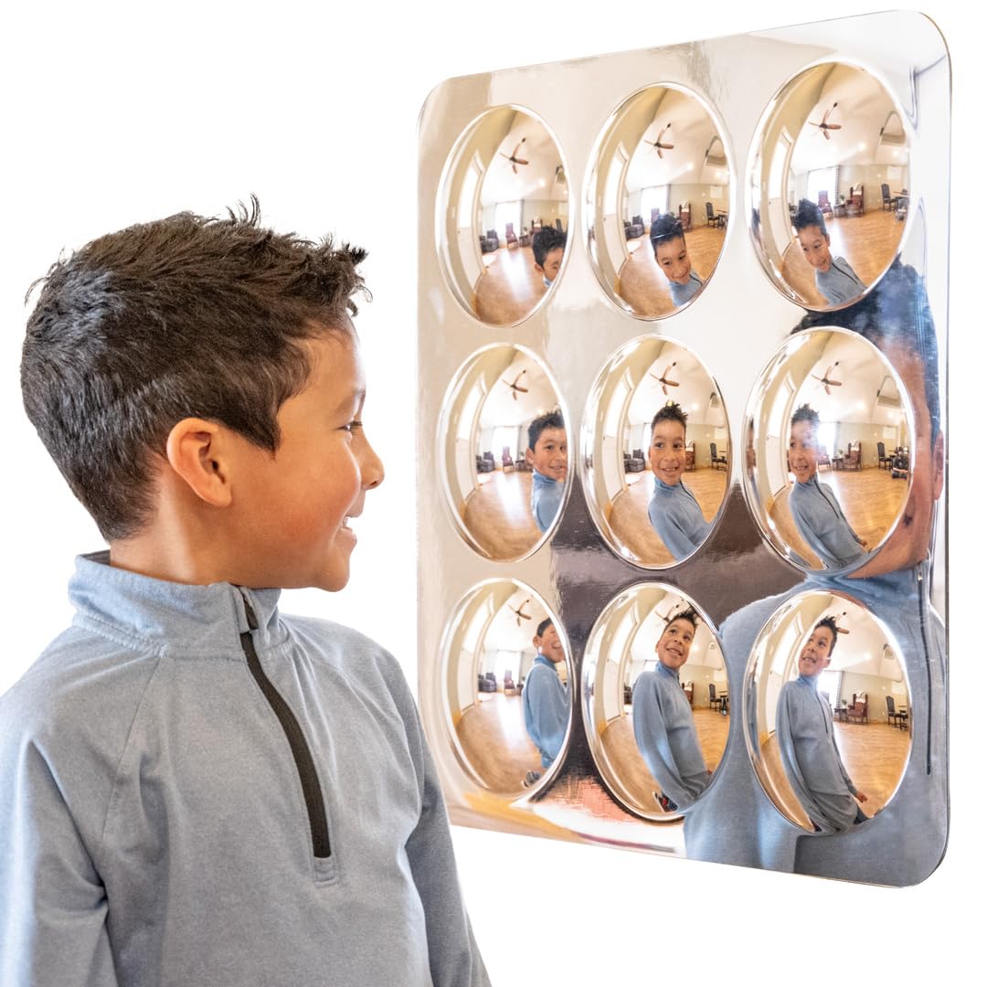 Spark &amp; Wow Espejo sensorial de pared para niños pequeños, gran...