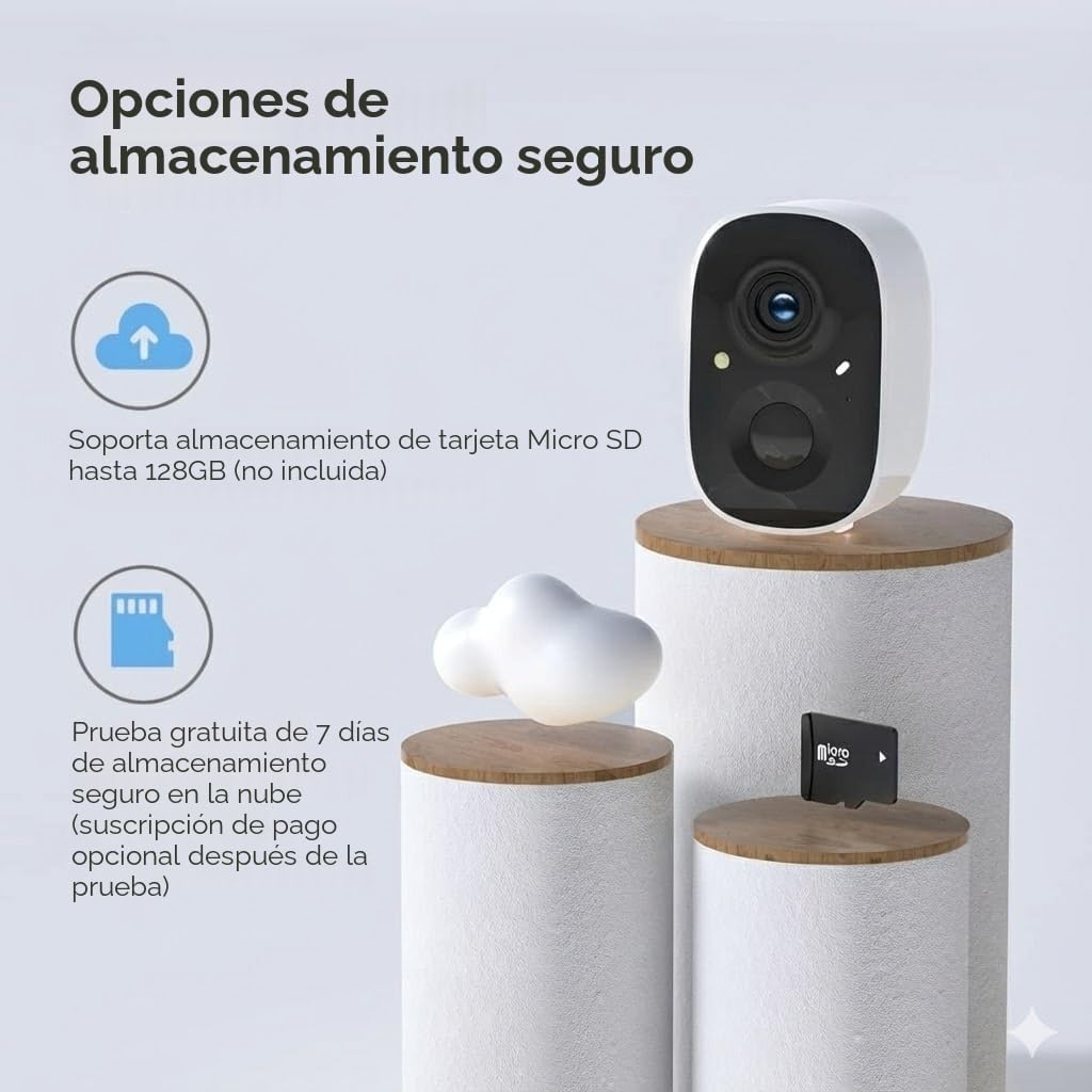 GMK Cámaras de seguridad solares inalámbricas para exteriores, paqu...