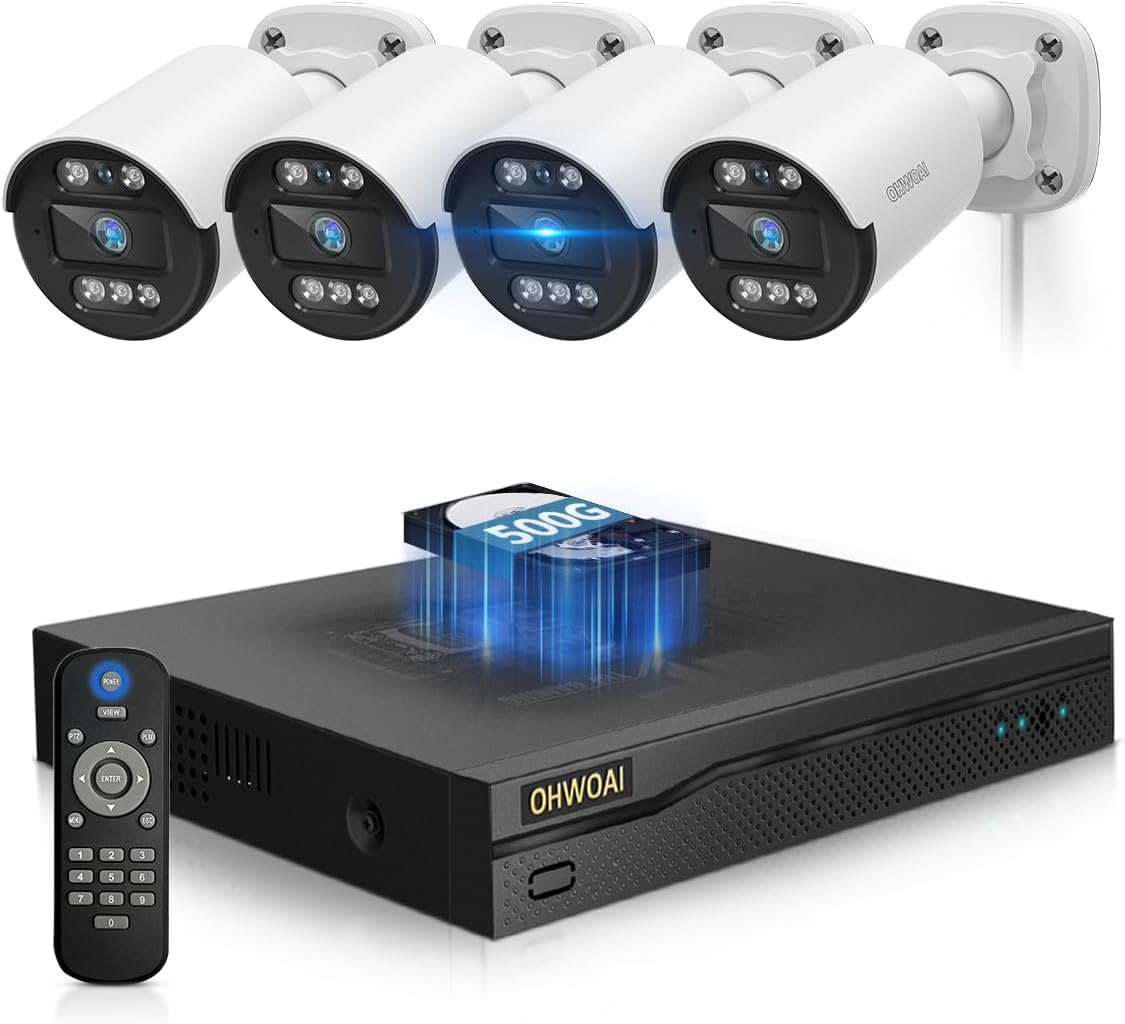 Sistema de cámara de seguridad con cable al aire libre, sistemas de...