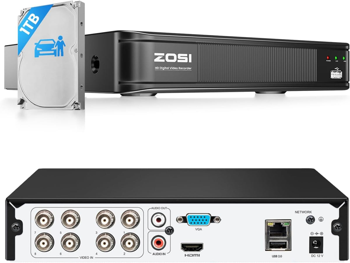 ZOSI H.265+ 5MP 3K Lite 8 canales CCTV DVR grabadora, detección de...