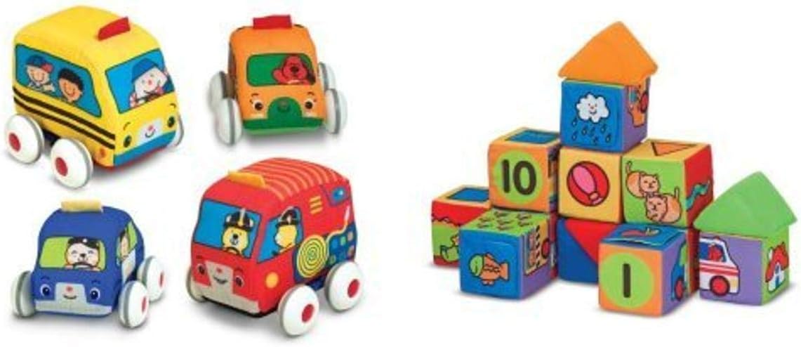 Melissa &amp; Doug K's Kids Pull-Back Town - Juego de vehículos...