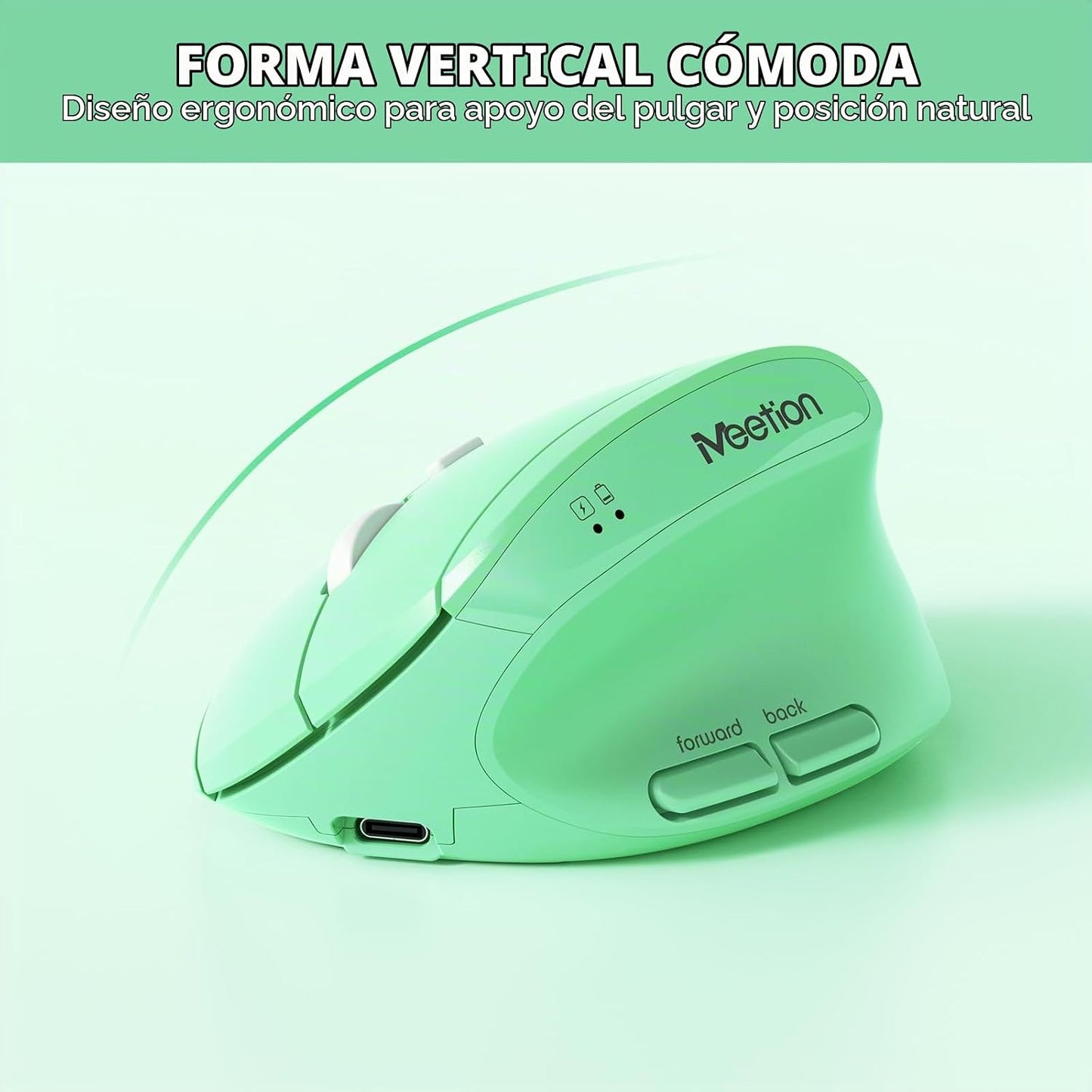 MEETION Combo ergonómico del ratón del teclado, verde del ratón ver...