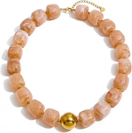 Mchic - Gargantilla colorida con cuentas para mujer: Collar grande...