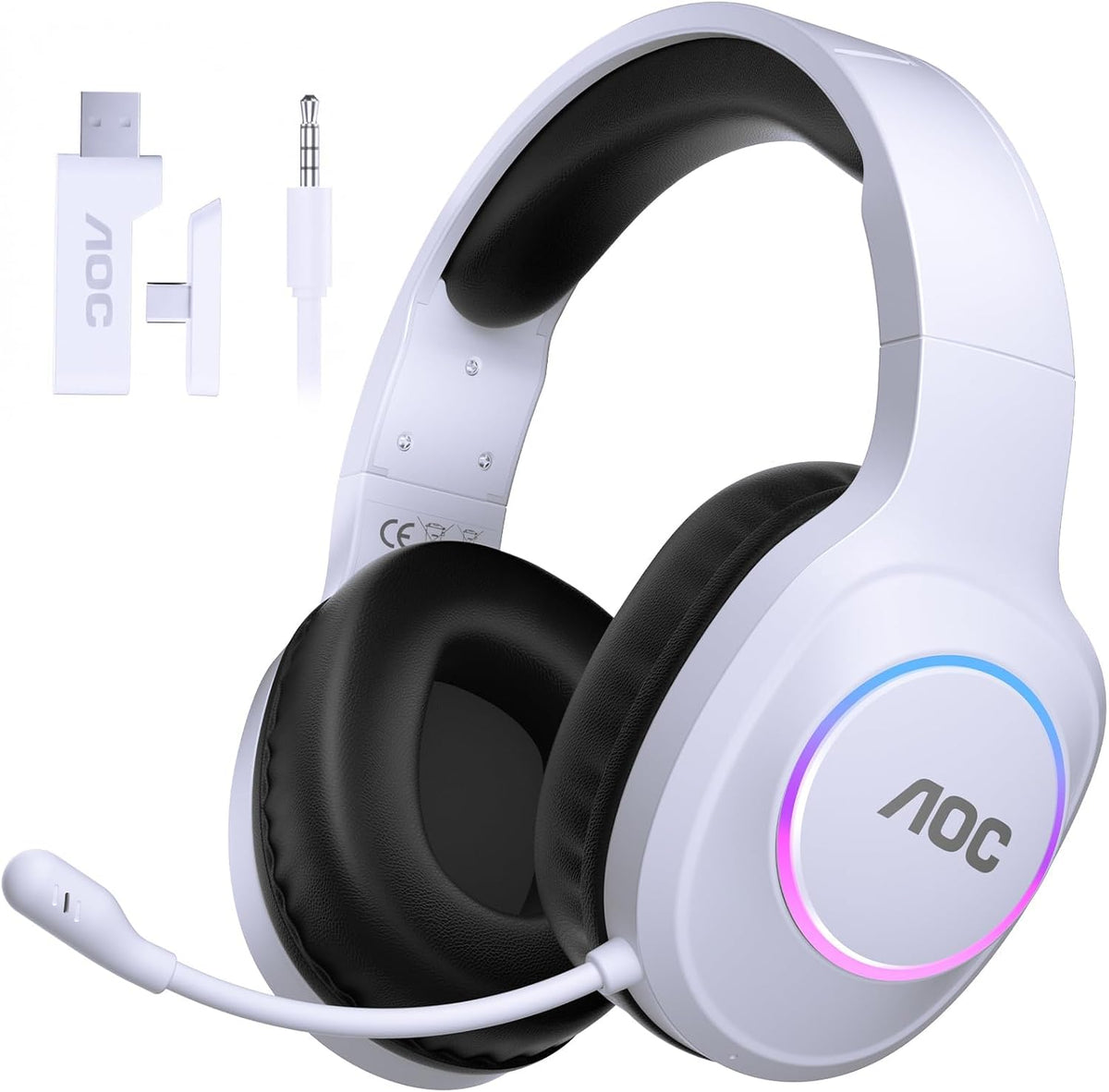 AOC Auriculares inalámbricos para juegos compatibles con PS5\/4, in...