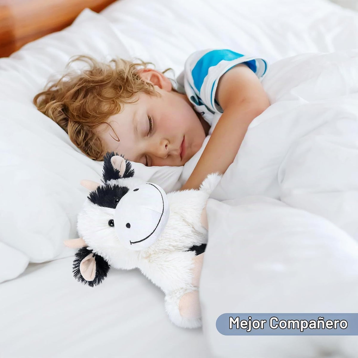 SuzziPals Peluche de vaca calentable y refrigerable, almohadilla té...