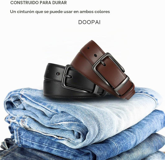 DOOPAI Cinturón de cuero reversible para hombre de 1.25" - Cint...