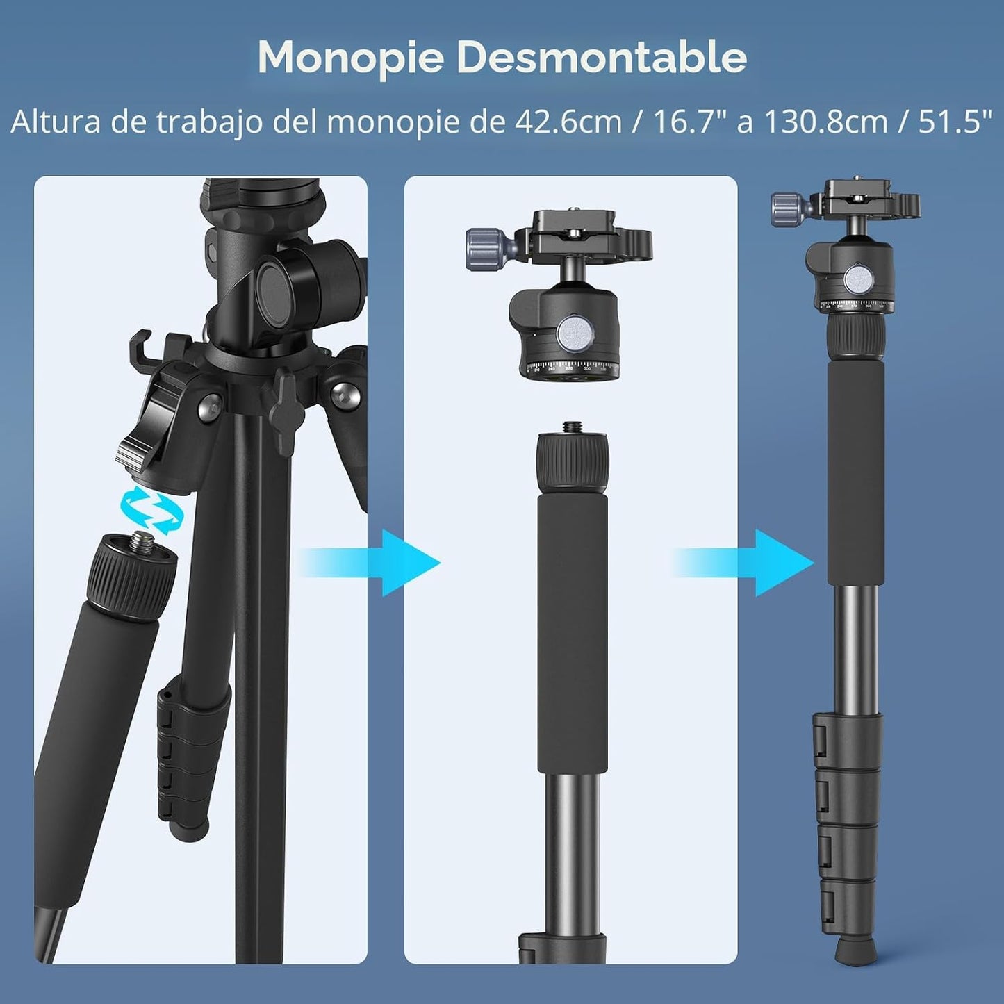 SmallRig Trípode de arriba horizontal de 64.5"\/164cm para iPho...