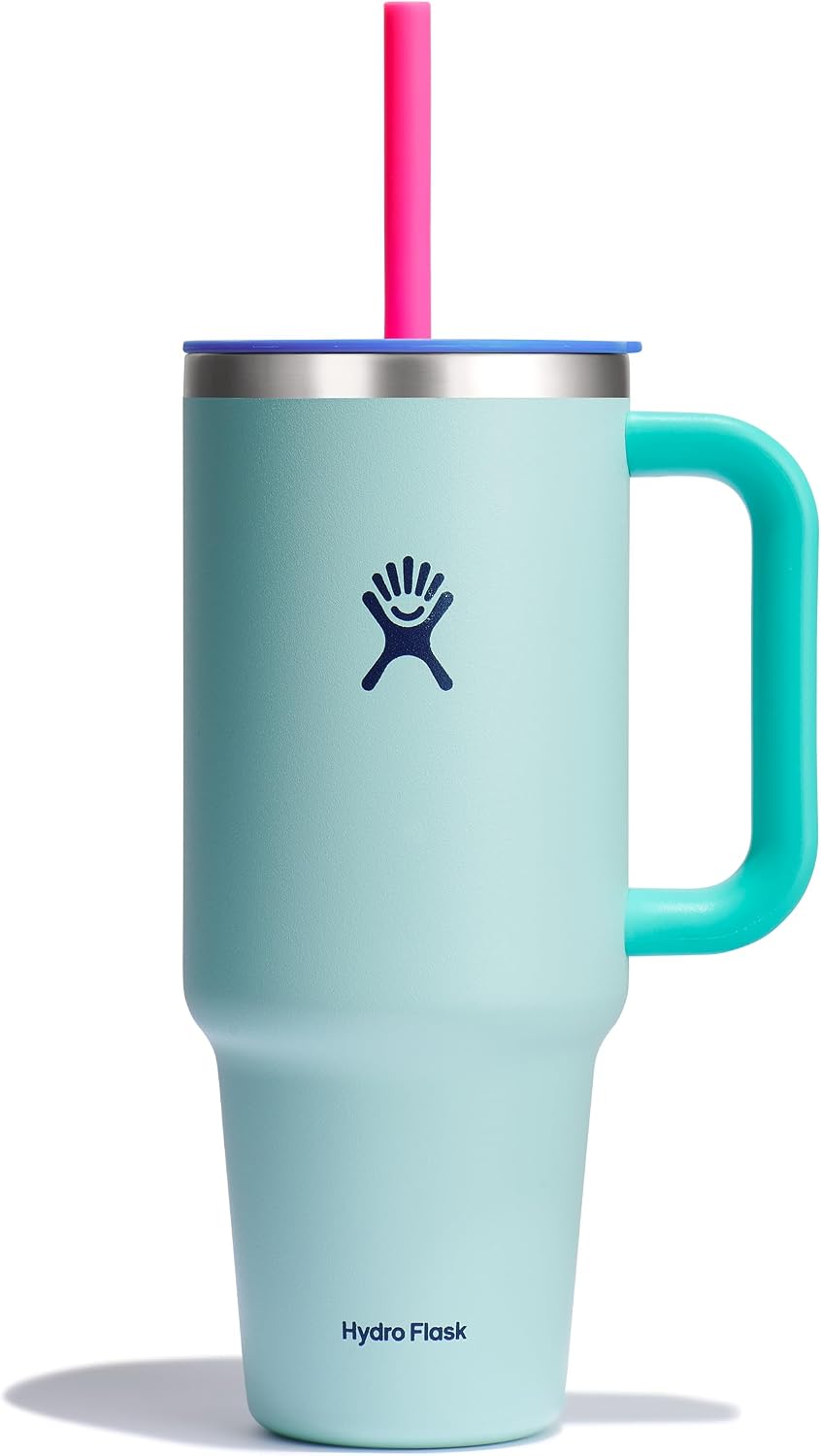 Hydro Flask Vaso de viaje de 40 onzas con asa, tapa y pajita - Acer...
