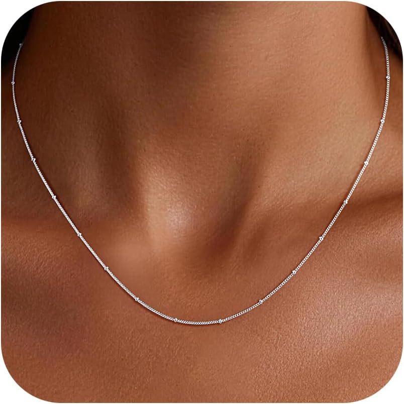 BLThing Collar de cadena de plata de ley S925 para mujer, cadena de...