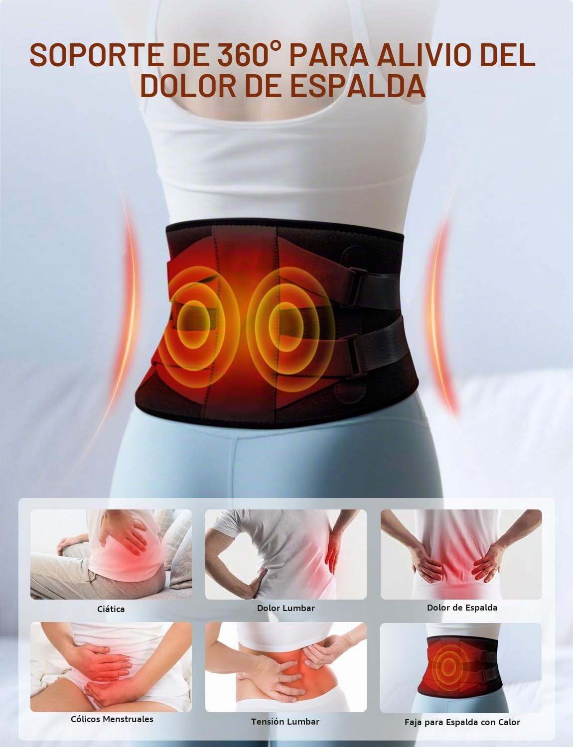 ALLJOY Almohadilla térmica de 67 pulgadas con masajeador para espal...