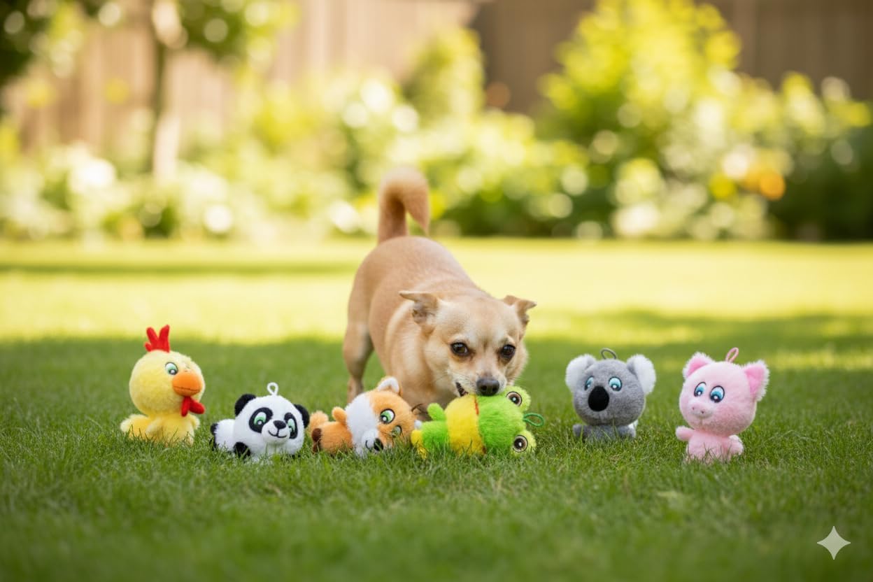Multipet Knobby Noggins - Juguete de peluche para perros de 2.5 pul...