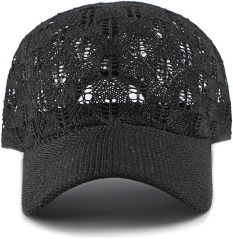 FASHIXD Gorra de béisbol de malla tejida para mujer, gorra de camio...