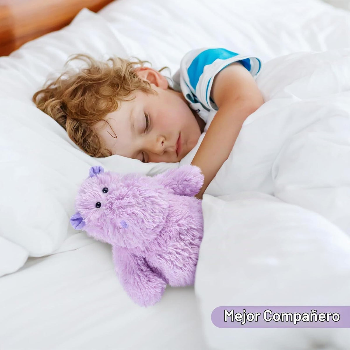 SuzziPals Hipopótamo púrpura de peluche, almohadillas térmicas para...