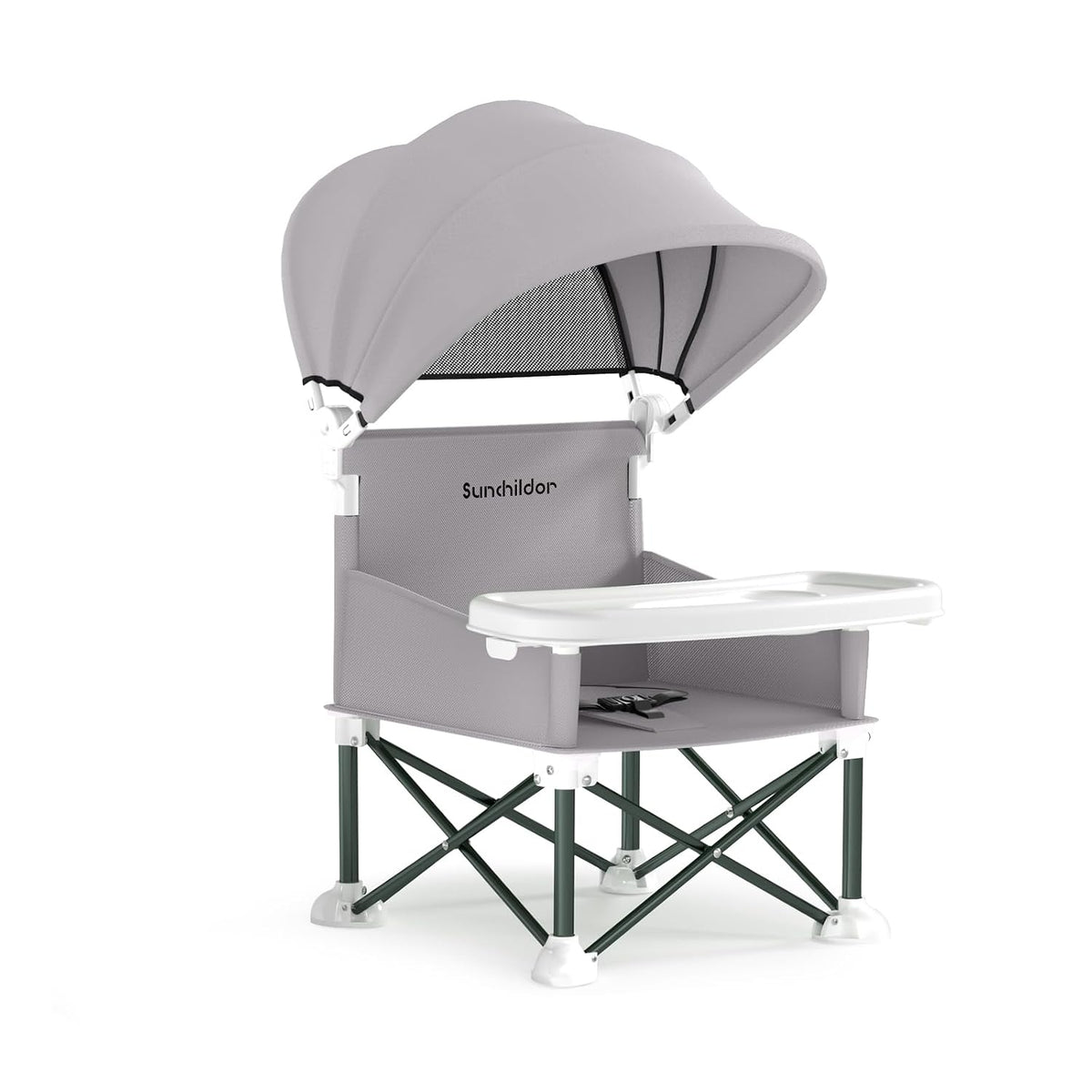 Sunchildor Asiento elevador portátil para bebé con bandeja extraíbl...