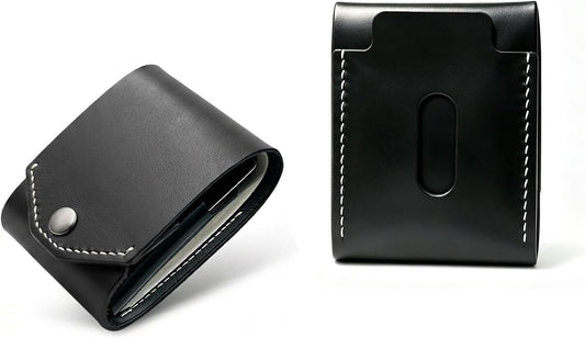 JusBumio Cartera plegable cosida a mano para hombre, con capacidad...