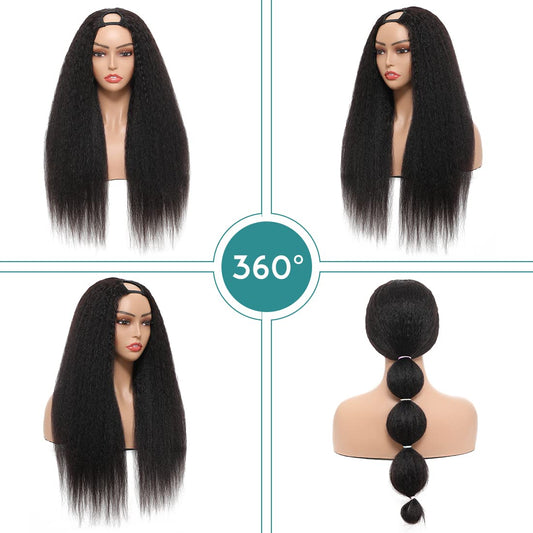 Urbeauty- Peluca con parte superior en U de cabello humano crespo p...
