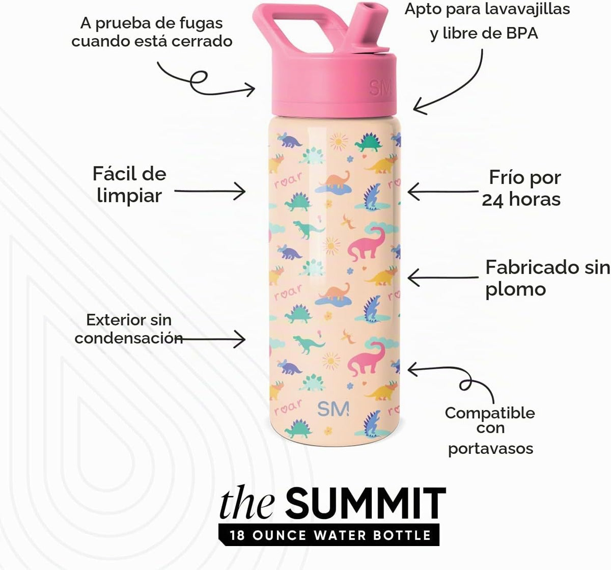 Simple Modern - Botella de agua para niños de la colección Summit c...