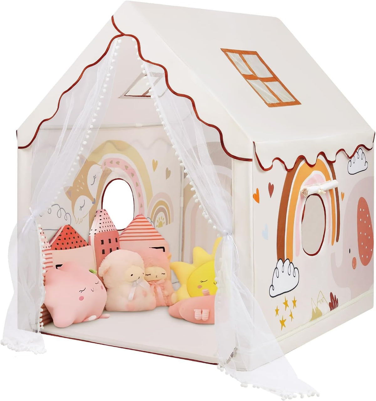 Tienda de campaña para niños con animales, estructura de juego pleg...