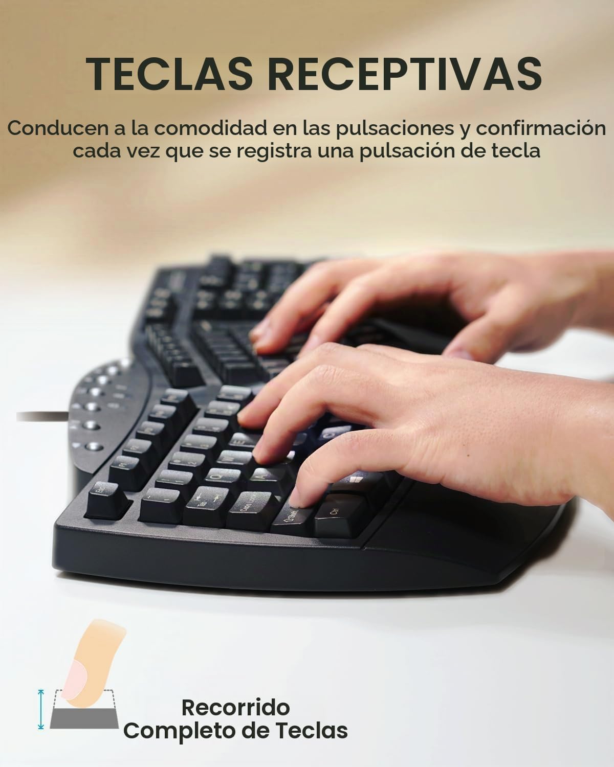 Perixx PERIBOARD-512B - Teclado ergonómico con cable, teclado divid...