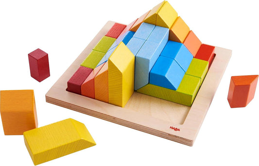 HABA Juego de arreglos 3D - Bloques de construcción de madera de pi...