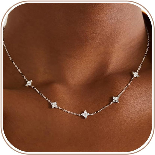 Tasiso Delicados collares de plata y oro para mujer, lindo collar d...