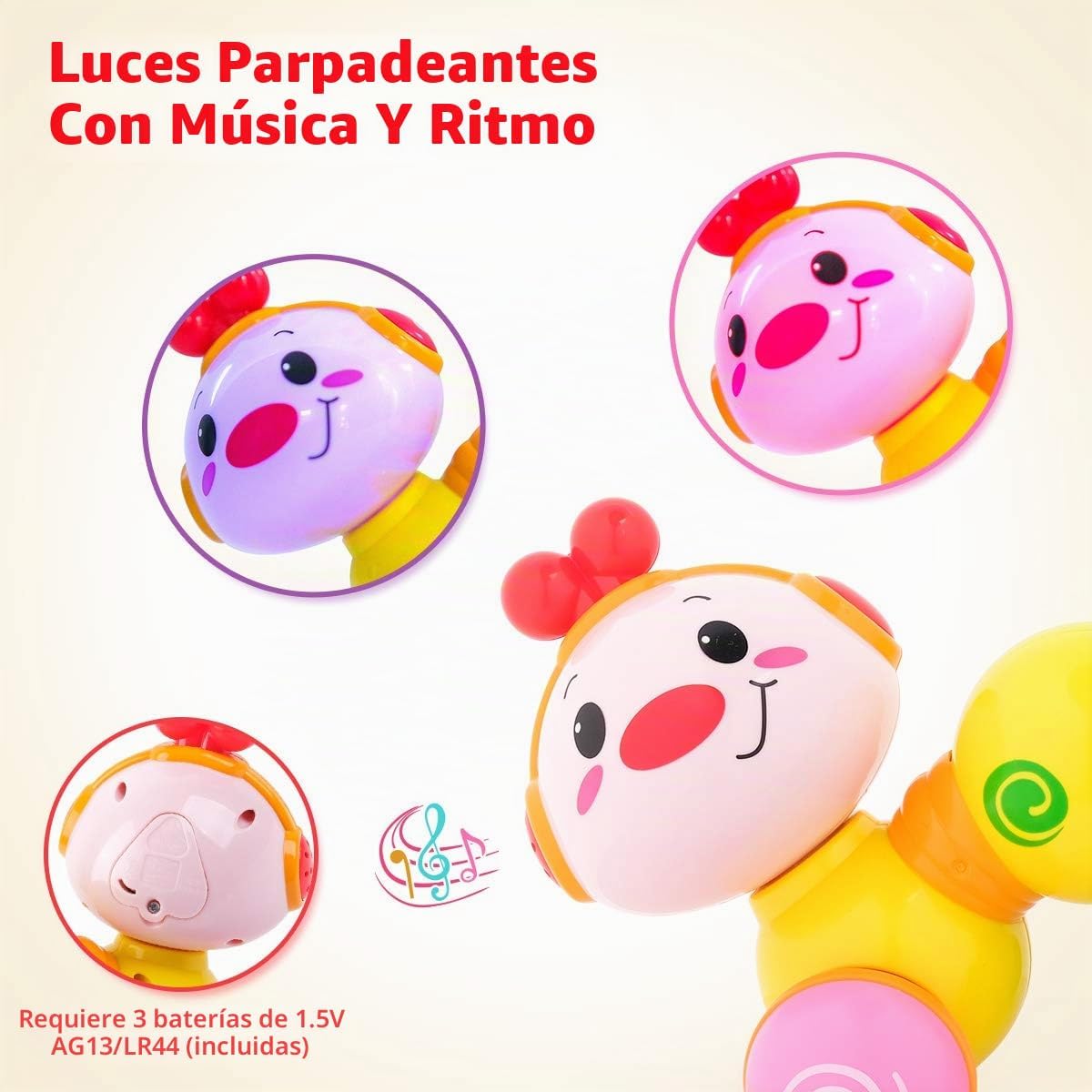 Vanmor - Juguetes para bebés de 6 a 12 meses, oruga musical Press &...