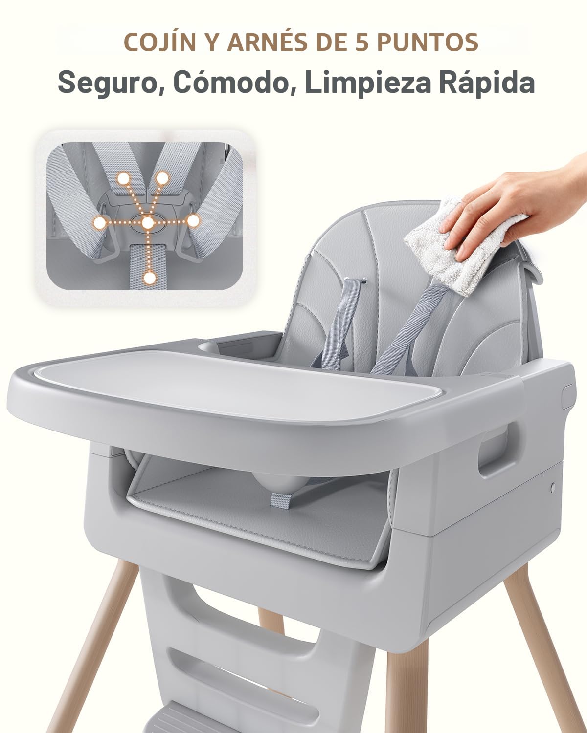 EverKiddo Silla alta para bebé a partir de 6 meses, sillas altas pl...