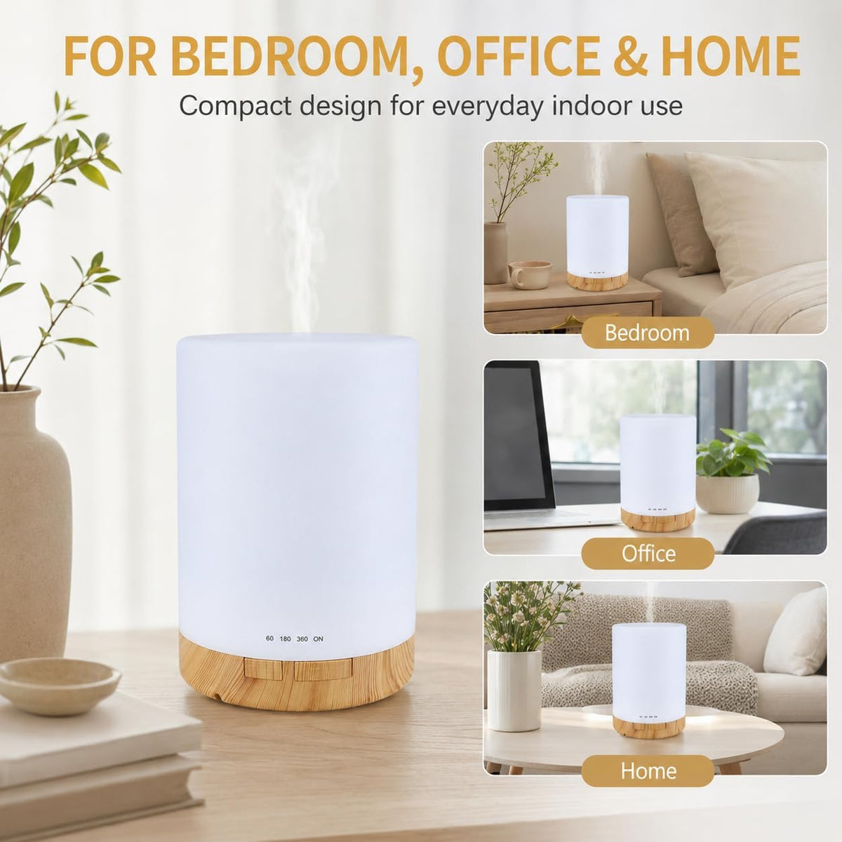 Humidificador Cilvenx de 300 ml con temporizador para dormitorio, v...