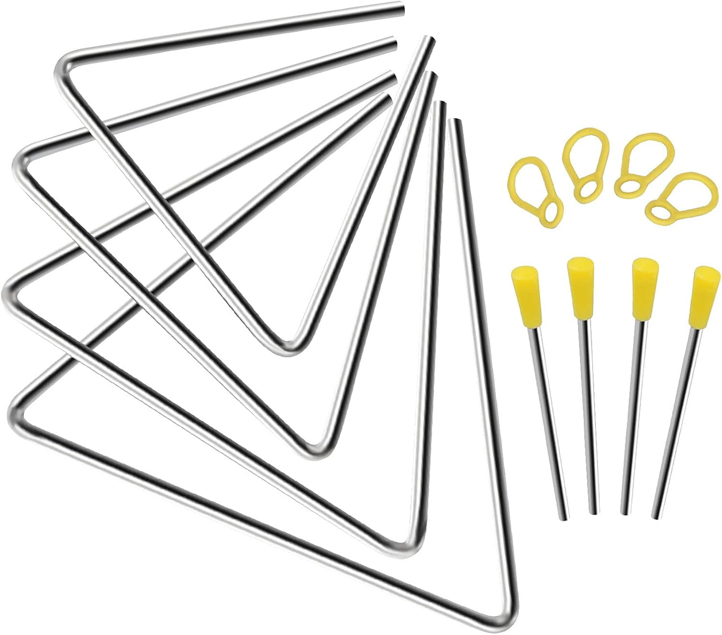 EASTROCK Juego de instrumentos triangulares, 4 paquetes de 7, 8, 9,...