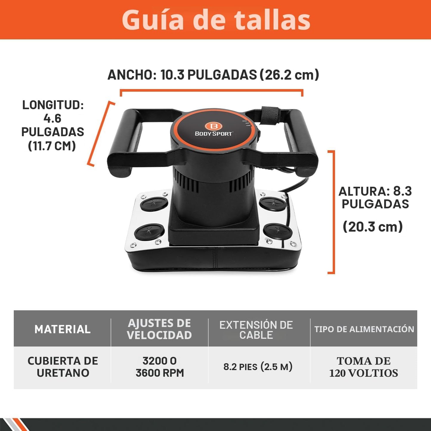 Body Sport Masajeador Profesional de Doble Velocidad Terapéutico y...