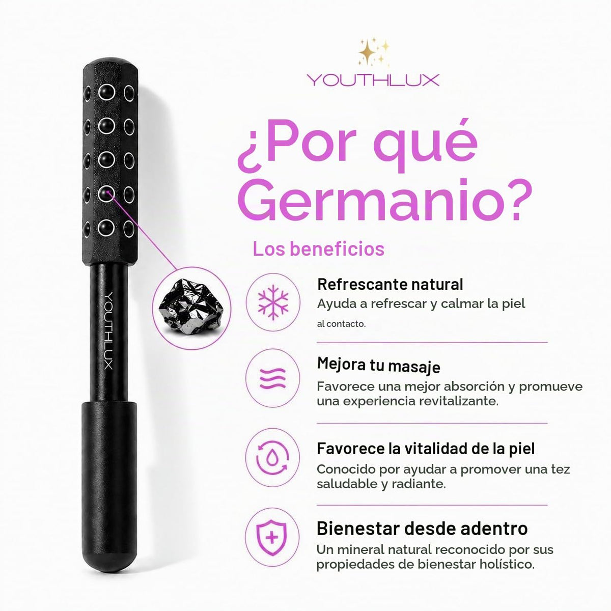 YOUTHLUX Radiance Roller \u2013 Herramienta de masaje facial de pie...