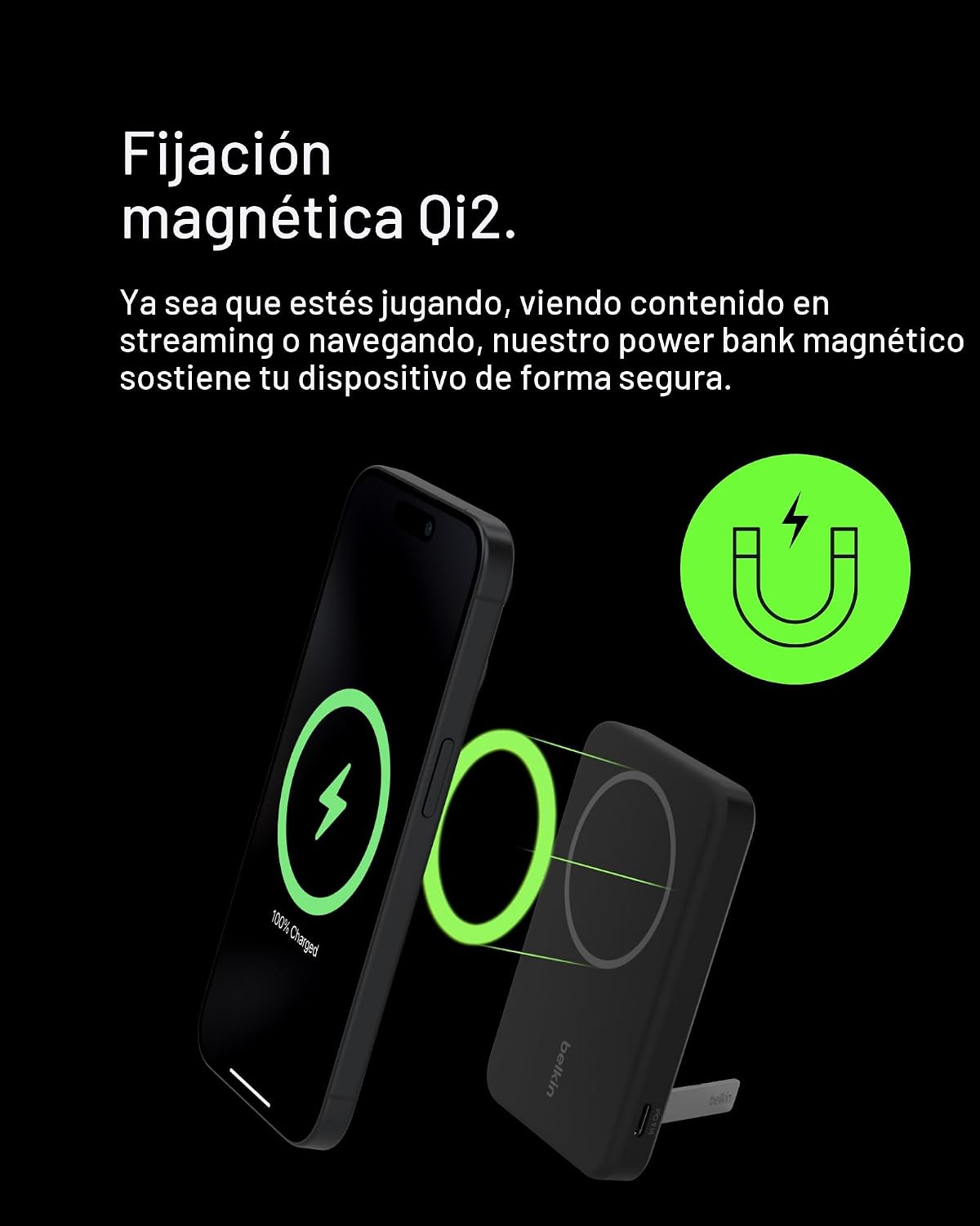 Belkin Cargador portátil, banco de energía inalámbrico de 15 W 5000...