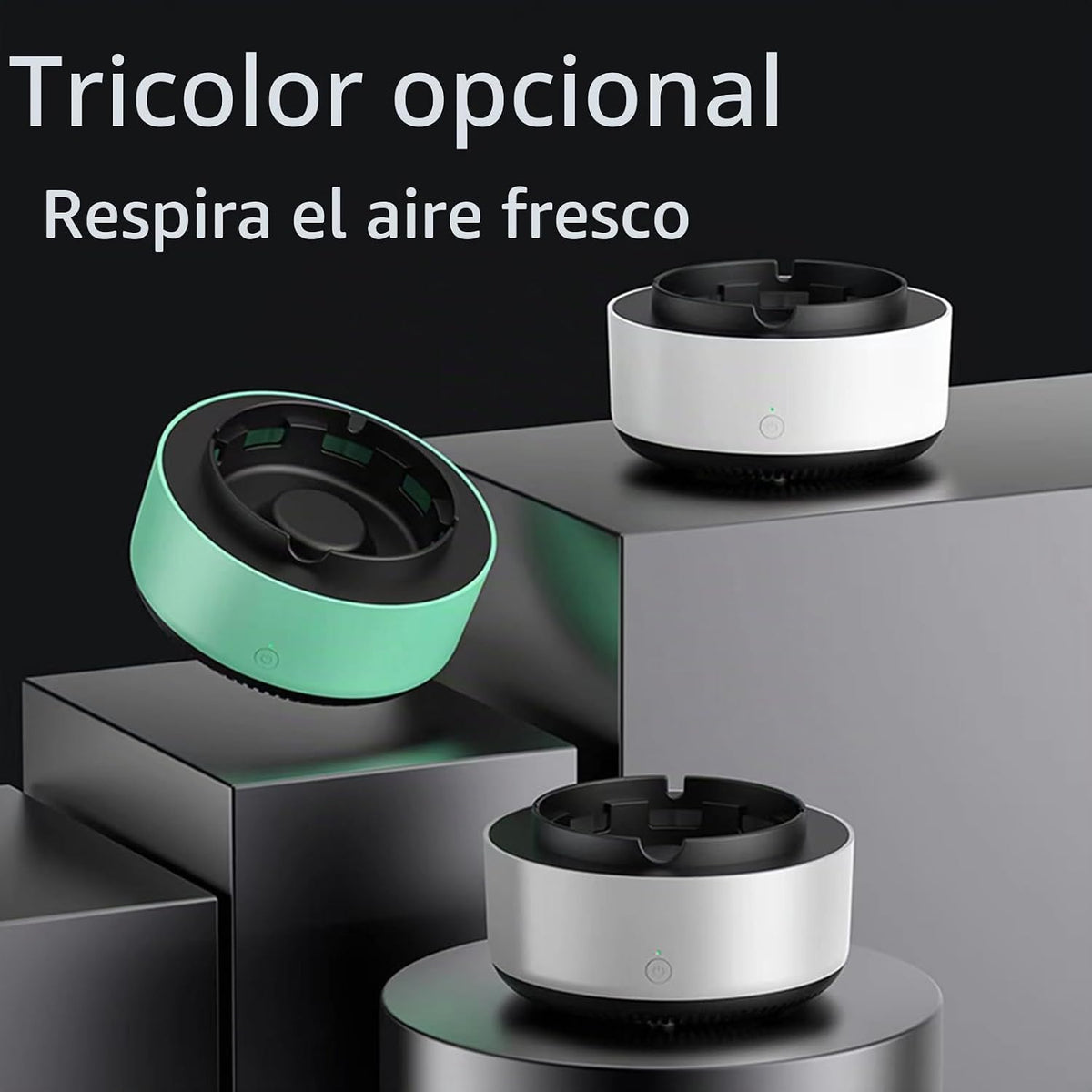 Cenicero multifuncional sin humo 2 en 1, cenicero purificador de ai...