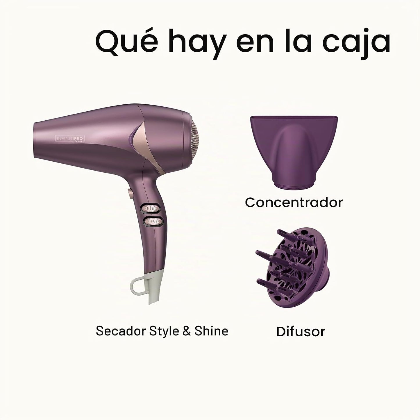 Infiniti PRO CONAIR Secador de pelo Style &amp; Shine con difusor y...