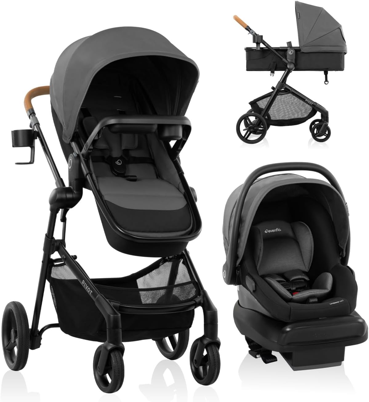 Evenflo Sistema de viaje Pivot NXT con asiento de automóvil infanti...