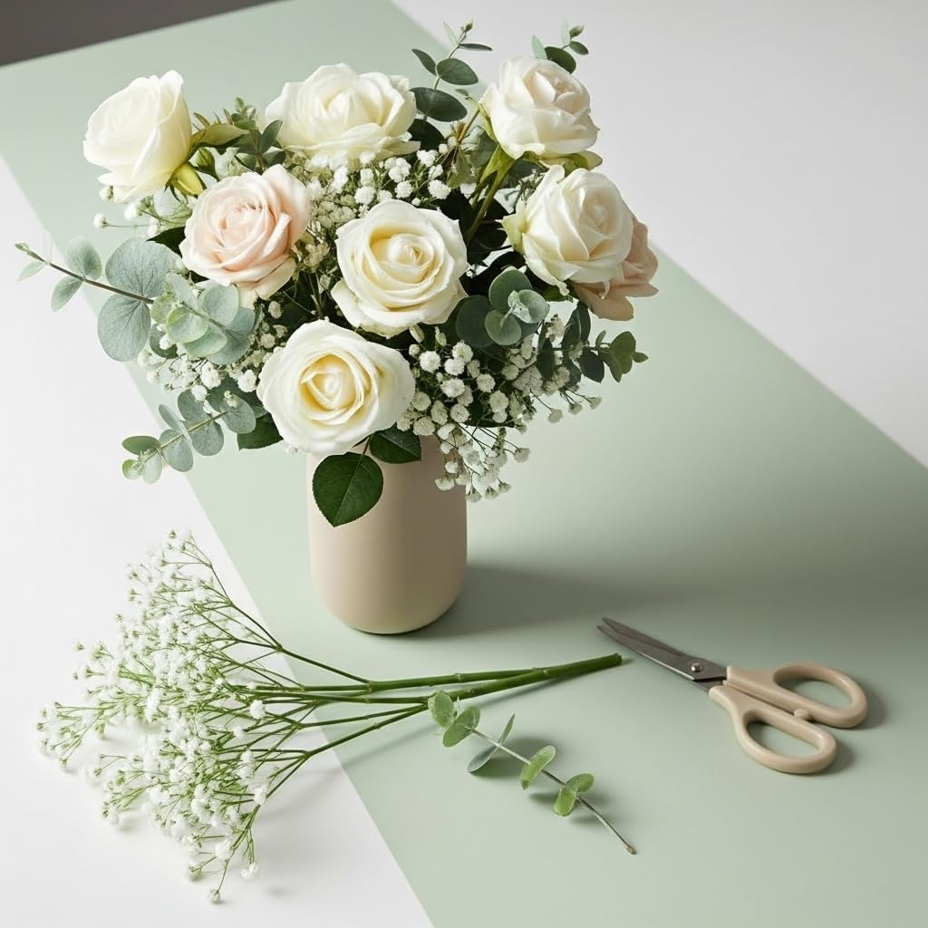 Sukh 30 flores artificiales de aliento de bebé, gypsophila falsa bl...