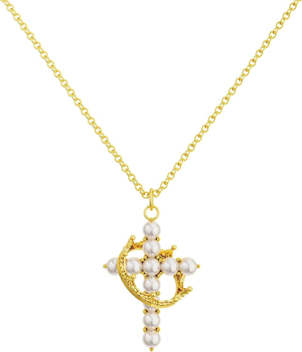 NECOCY Regalos de Pascua, collares mejorados con cruz de corona par...