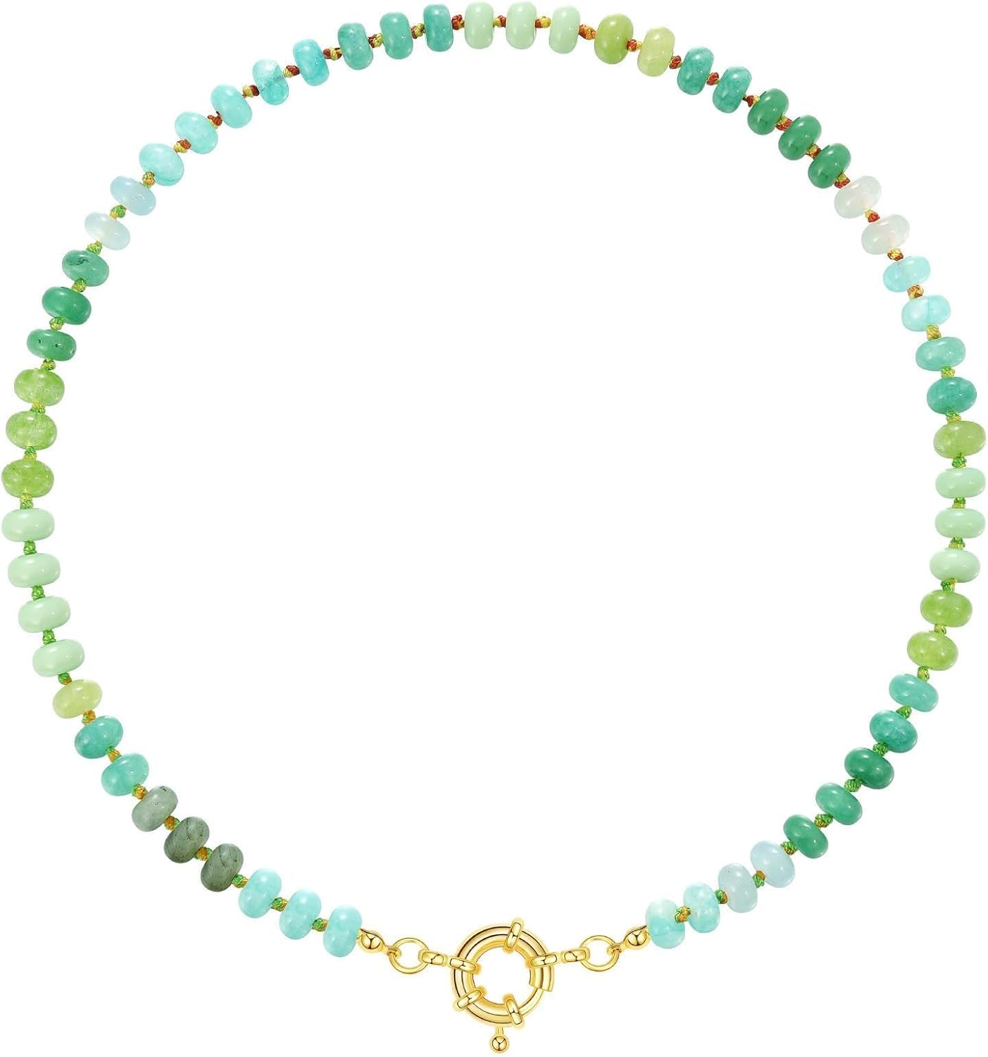KissYan Collar de piedras preciosas con cuentas para mujer, gargant...