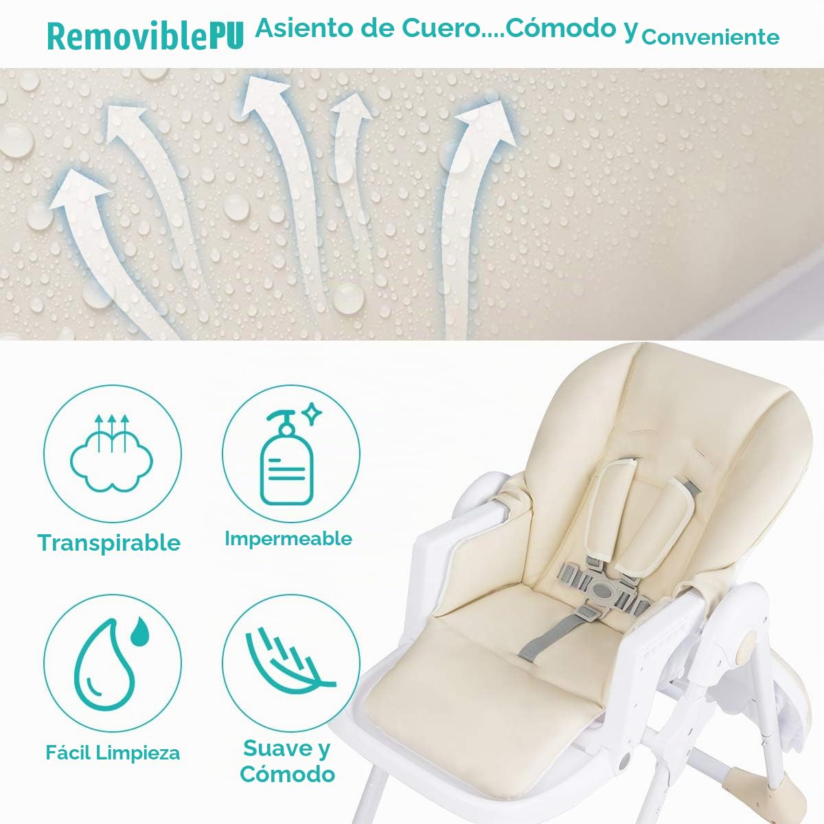 BABY JOY Silla alta convertible para bebés y niños pequeños, altura...